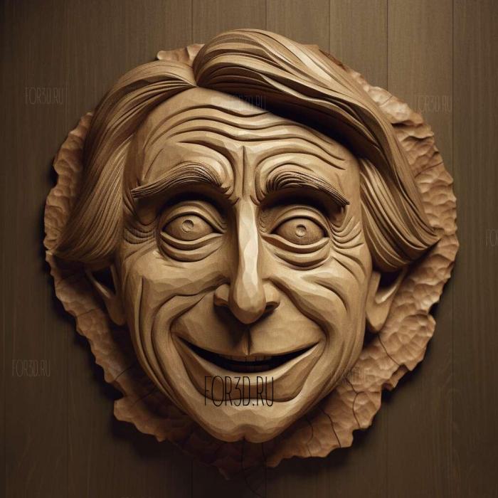 Caricature ure of Carl Sagan 4 stl model for CNC