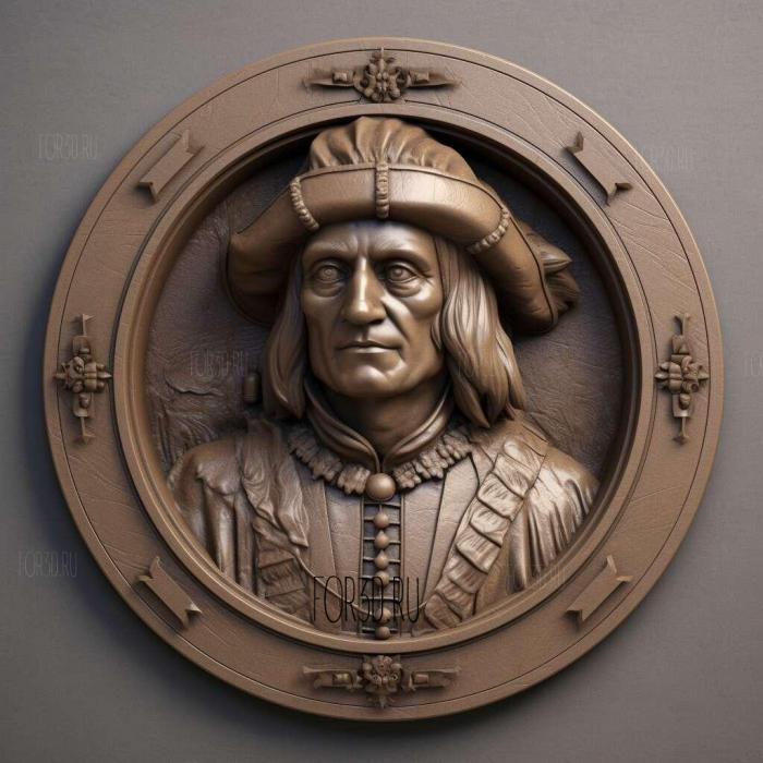 Christopher Columbus 3 stl model for CNC