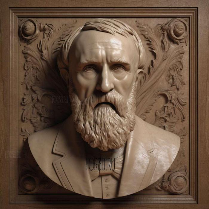 Rutherford B Hayes 3 stl model for CNC