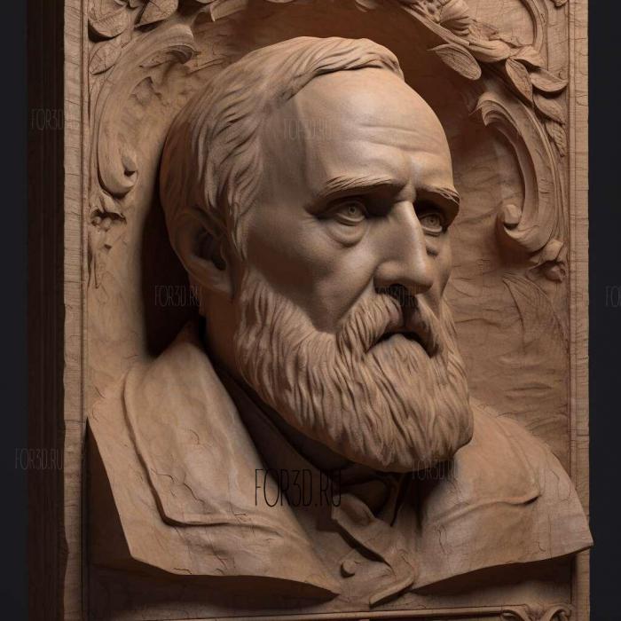 Rutherford B Hayes 4 stl model for CNC