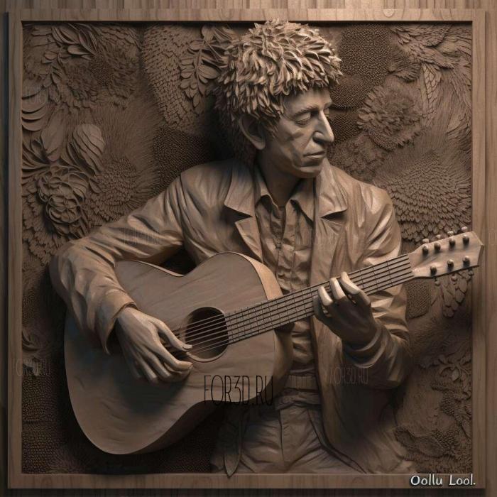 Bob Dylan folk musician 1 stl model for CNC