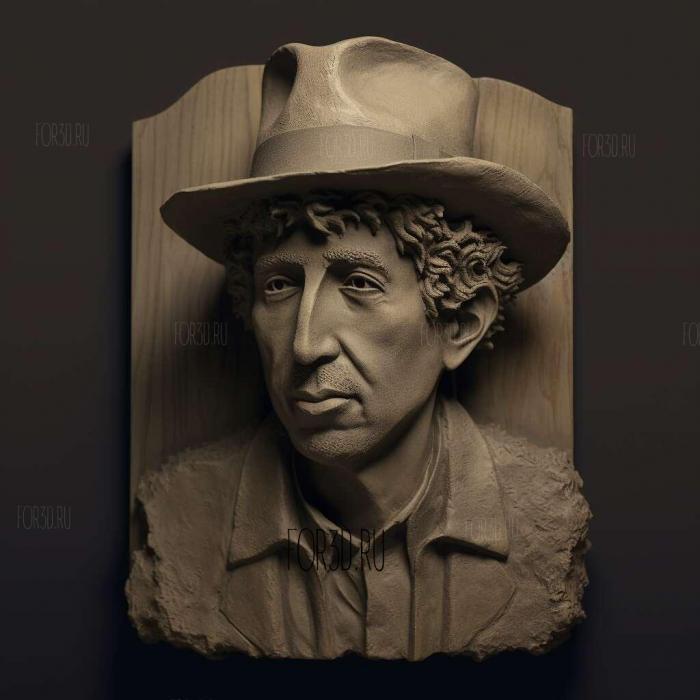 Bob Dylan folk musician 2 stl model for CNC