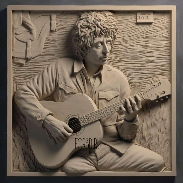 Bob Dylan folk musician 3 stl model for CNC