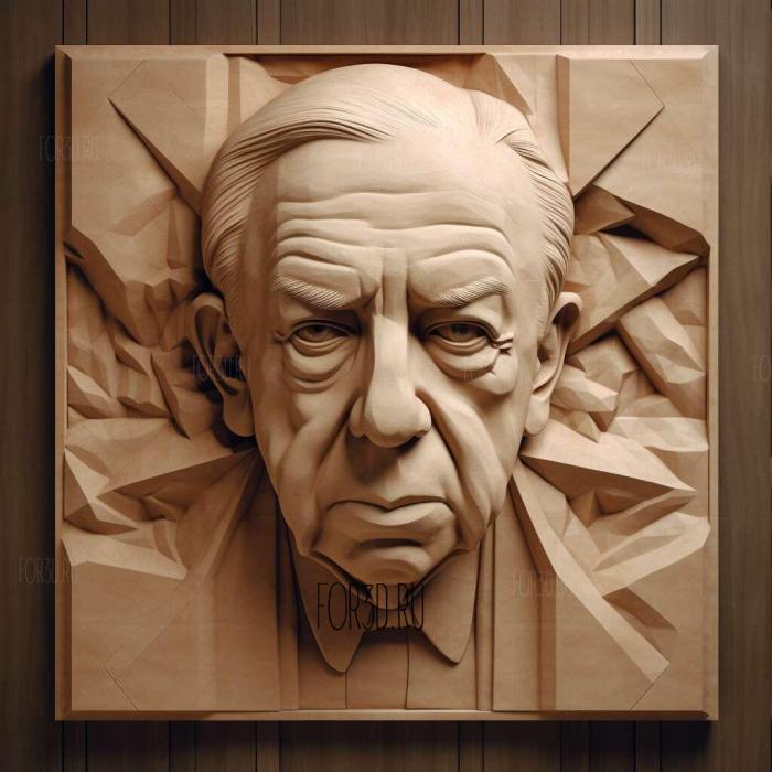 Jorge Luis Borges 4 stl model for CNC