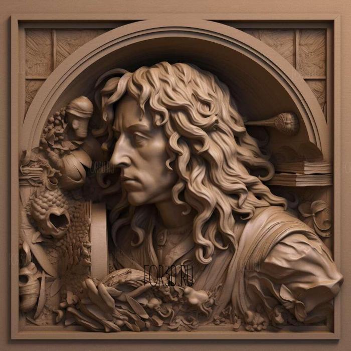 Anthony van Leeuwenhoek 3 stl model for CNC