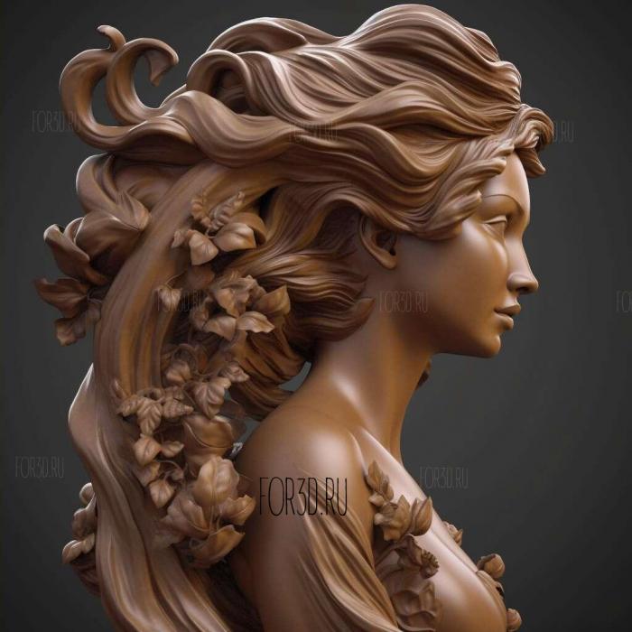 hair 3d model free 3 stl model for CNC