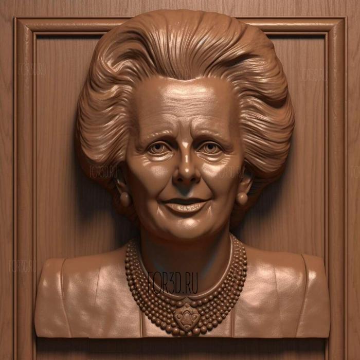 Margaret Thatcher British Prime Minister 2 stl model for CNC