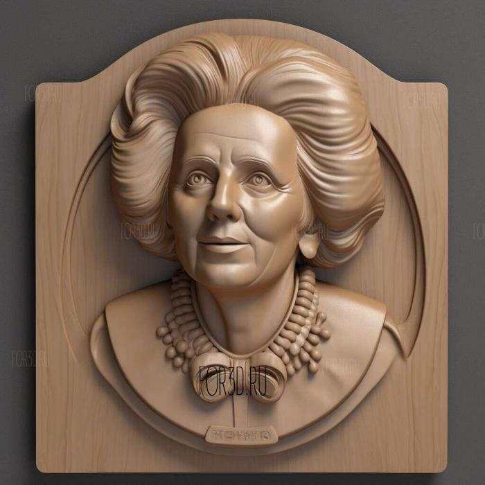 Margaret Thatcher British Prime Minister 3 stl model for CNC