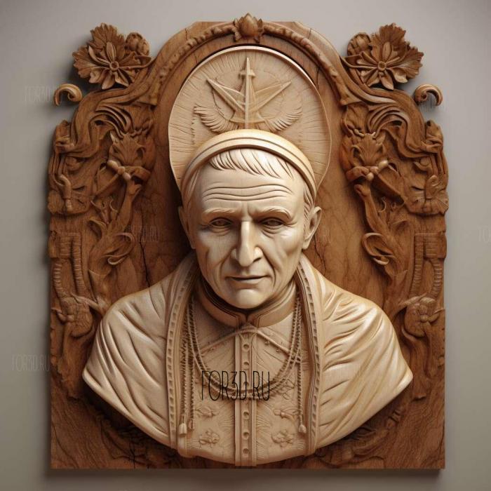 Pope John Paul II religious leader 1 stl model for CNC