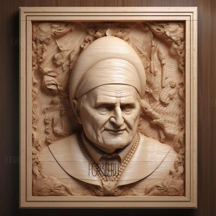 Pope John Paul II religious leader 2 stl model for CNC