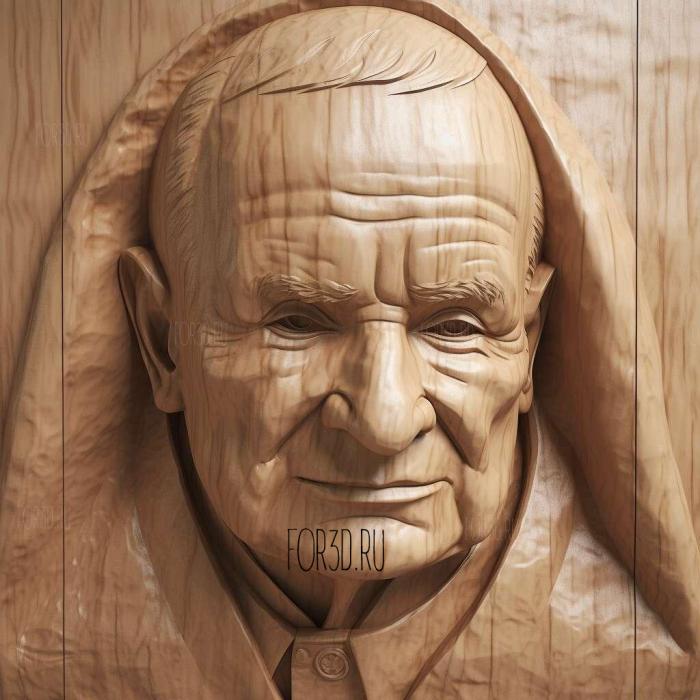 Pope John Paul II religious leader 4 stl model for CNC