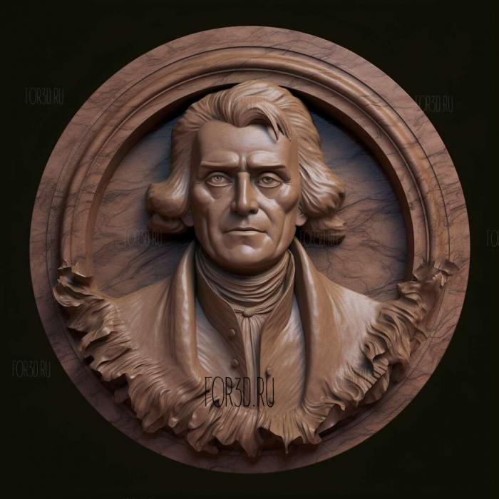 Thomas Jefferson 1 stl model for CNC
