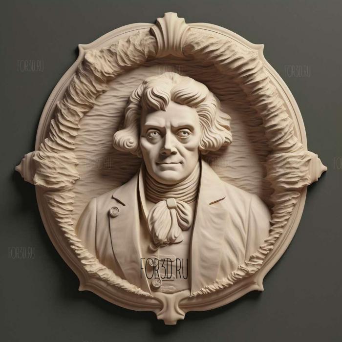 Thomas Jefferson 2 stl model for CNC