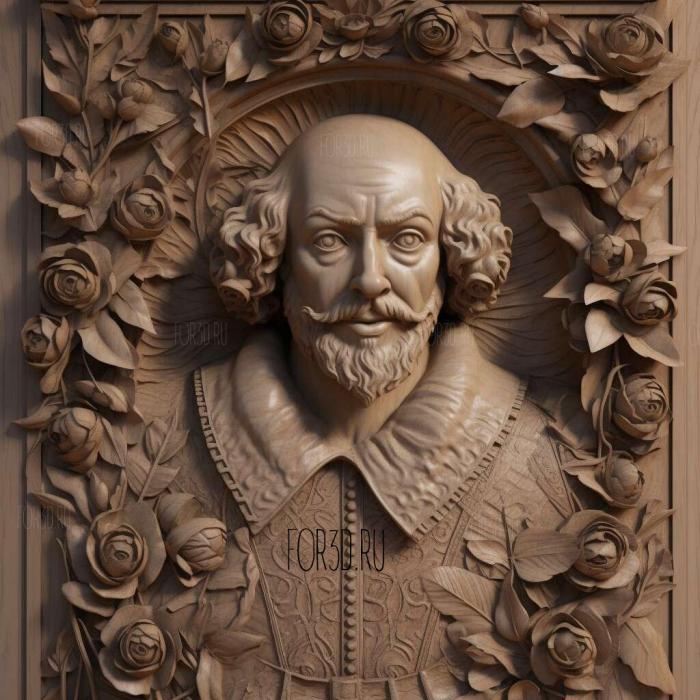 Edward de VereWilliam Shakespeare 1 stl model for CNC