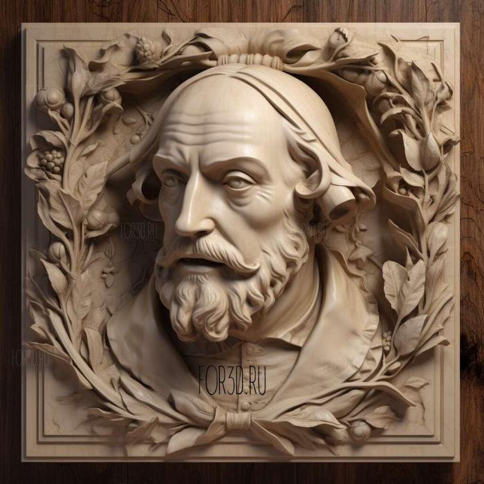 Edward de VereWilliam Shakespeare 2 stl model for CNC