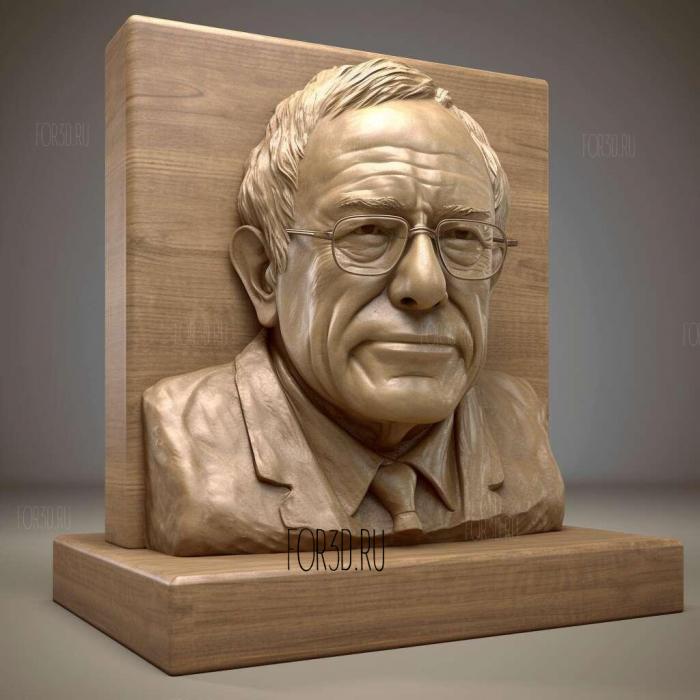 Bernie Sanders scuare plinth 4 stl model for CNC