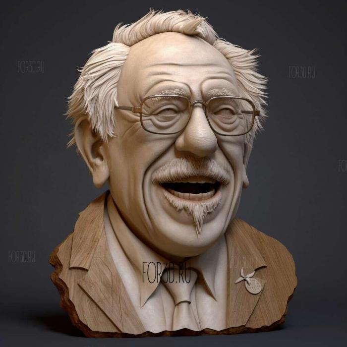 Bernie Sanders Caricature Animated 2 stl model for CNC