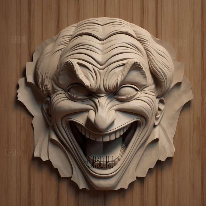 Joker animated expression 1 stl model for CNC