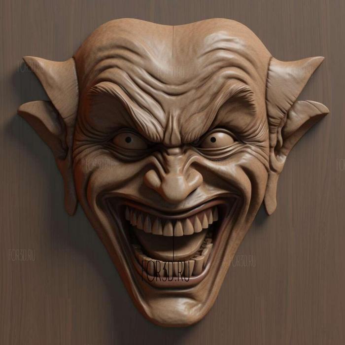 Joker animated expression 4 stl model for CNC