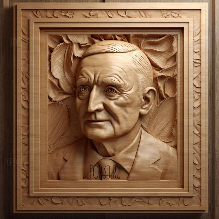 Thomas Watson Jr IBM president 3 stl model for CNC