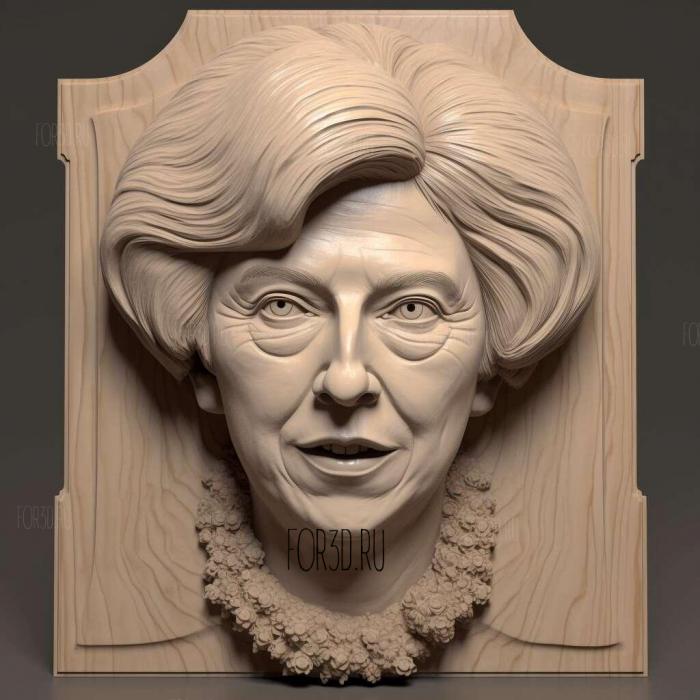 Theresa May caricature 1 stl model for CNC