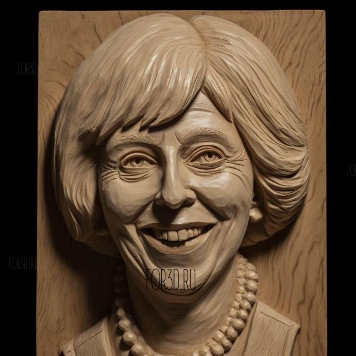 Theresa May caricature 3 stl model for CNC