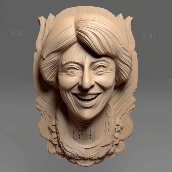 Theresa May caricature 4 stl model for CNC