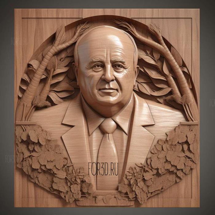 Mikhail Gorbachev Soviet reformer 2 stl model for CNC