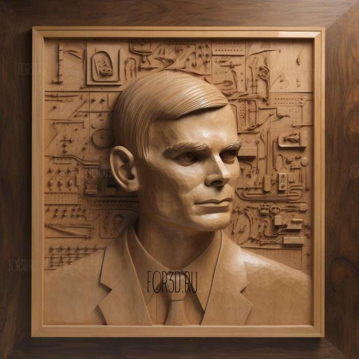 Alan Turing computer scientist 1 stl model for CNC