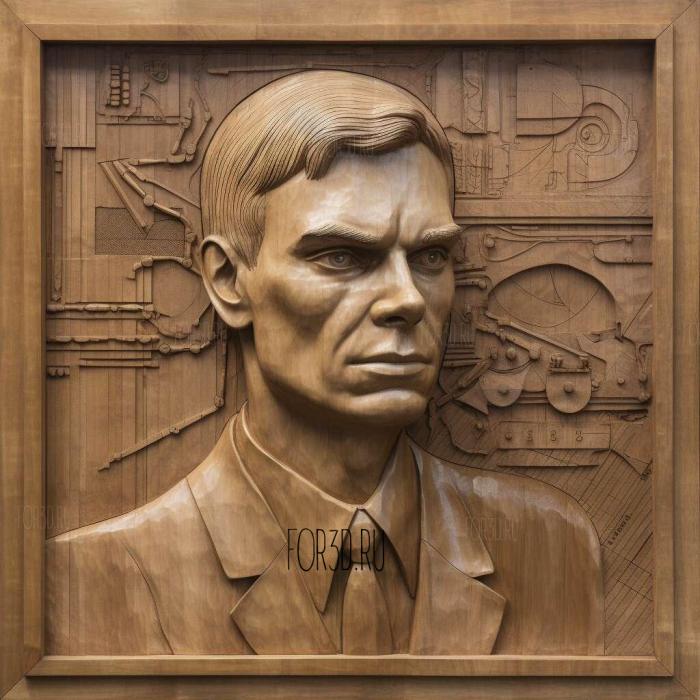 Alan Turing computer scientist 2 stl model for CNC