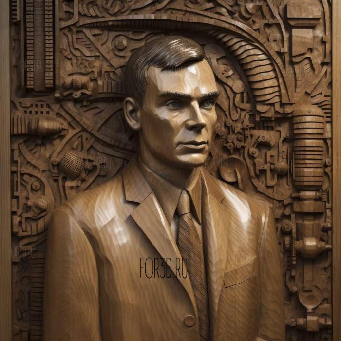 Alan Turing computer scientist 3 stl model for CNC