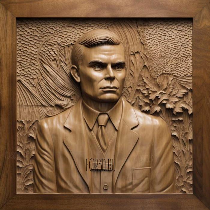 Alan Turing computer scientist 4 stl model for CNC