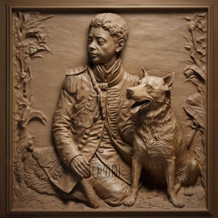 Le prince imperial et son chien nero 2 stl model for CNC
