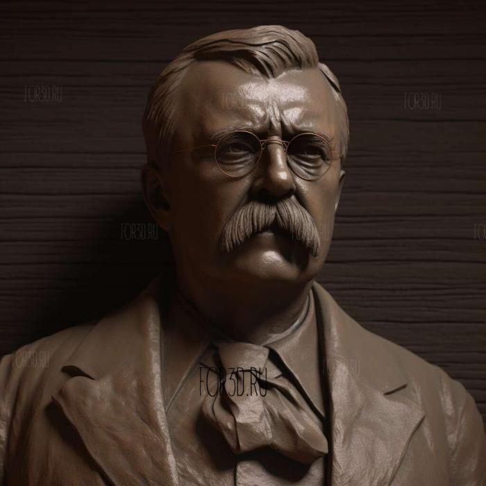 Theodore Roosevelt 1 stl model for CNC