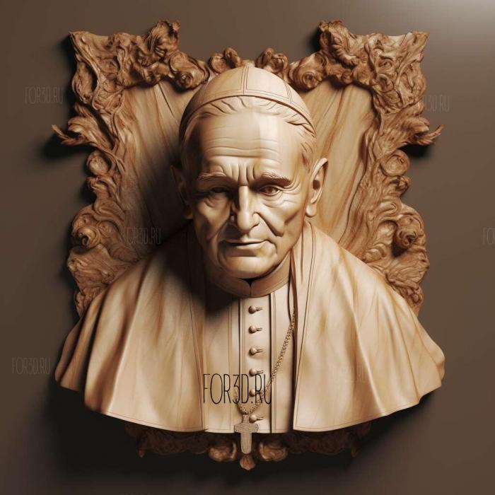 John Paul II Pope 1 stl model for CNC