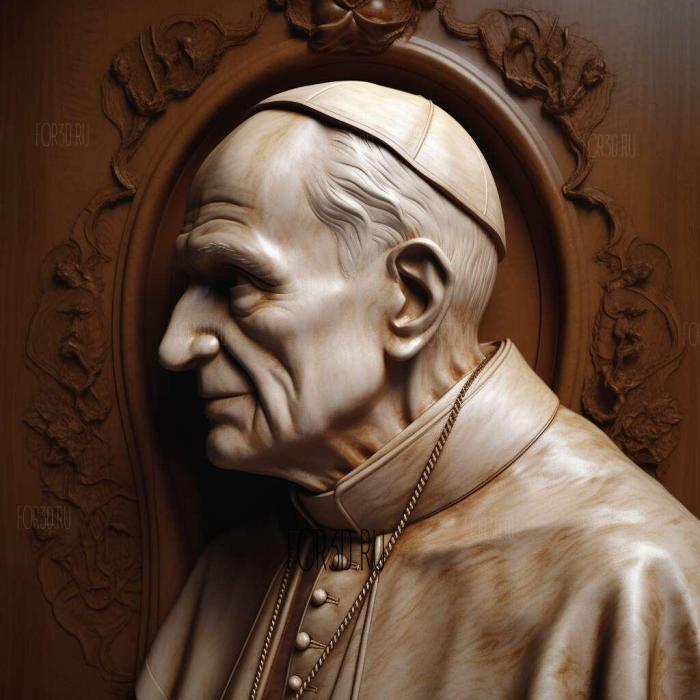 John Paul II Pope 2 stl model for CNC