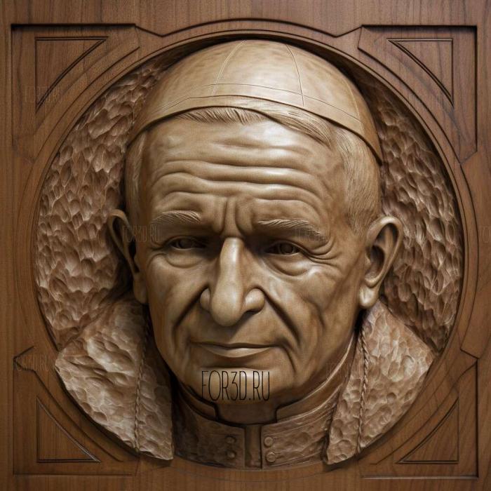 John Paul II Pope 4 stl model for CNC