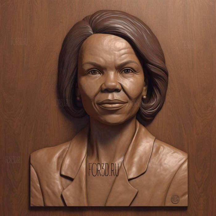 Condoleezza Rice 2 stl model for CNC