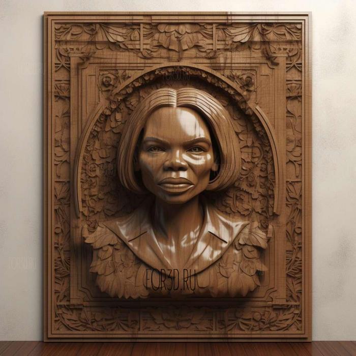 Condoleezza Rice 3 stl model for CNC