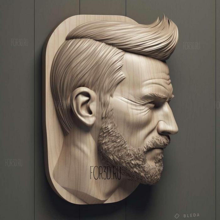 David Beckham head 1 stl model for CNC