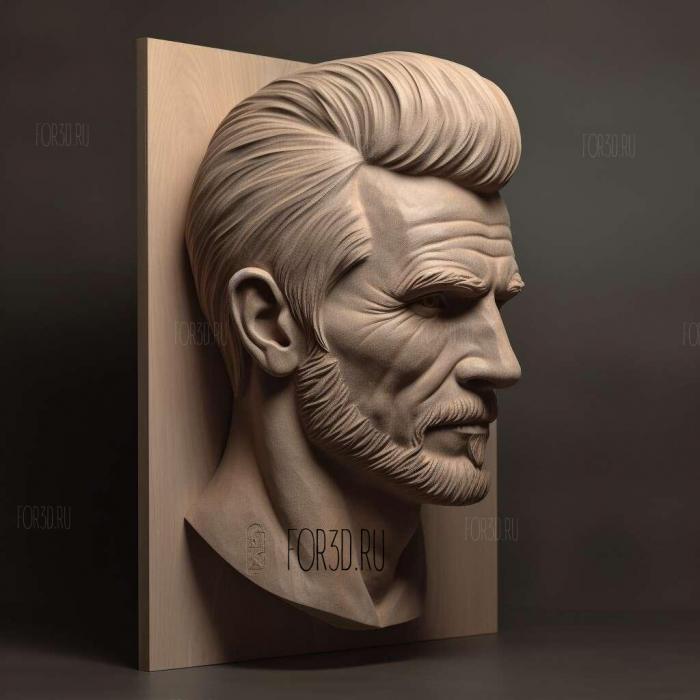 David Beckham head 2 stl model for CNC