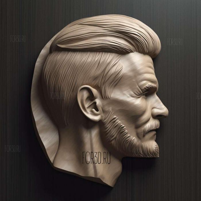 David Beckham head 3 stl model for CNC