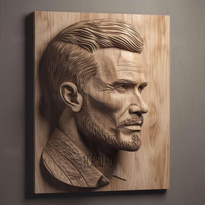 David Beckham head 4 stl model for CNC