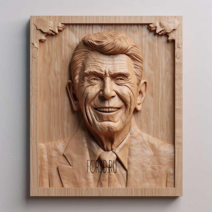 Ronald Reagan caricature 1 stl model for CNC