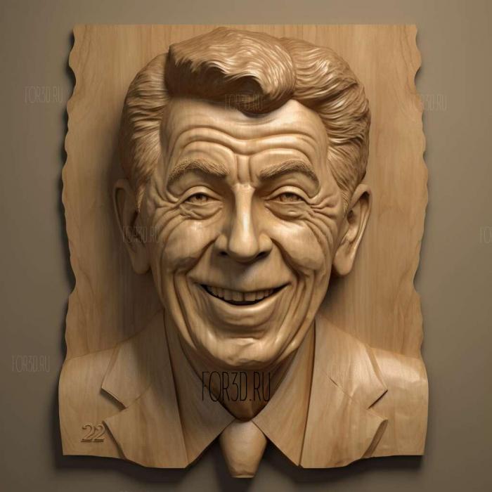 Ronald Reagan caricature 2 stl model for CNC