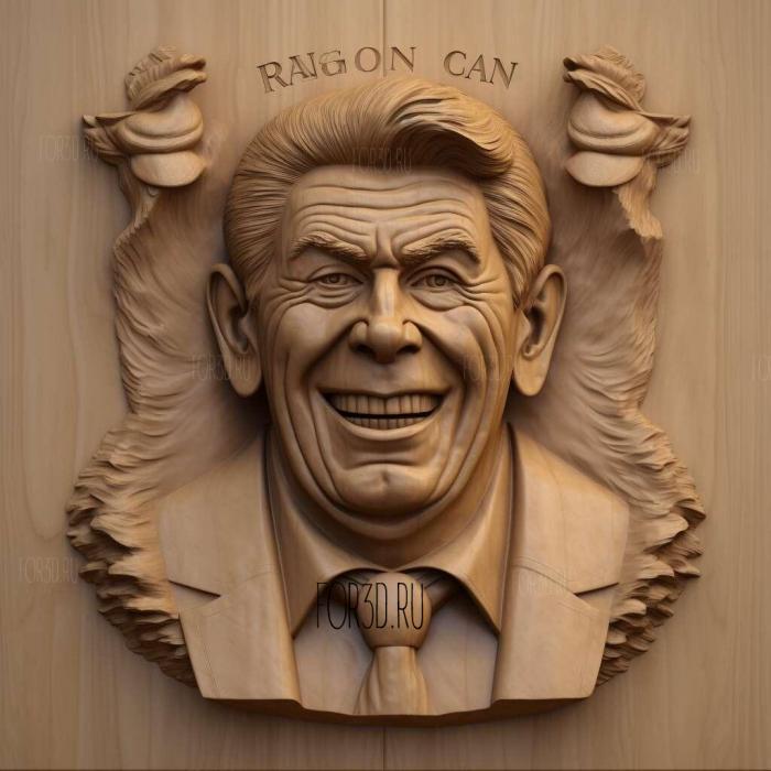 Ronald Reagan caricature 3 stl model for CNC