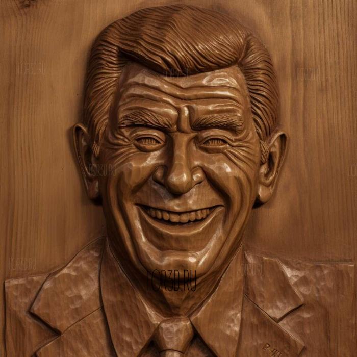 Ronald Reagan caricature 4 stl model for CNC