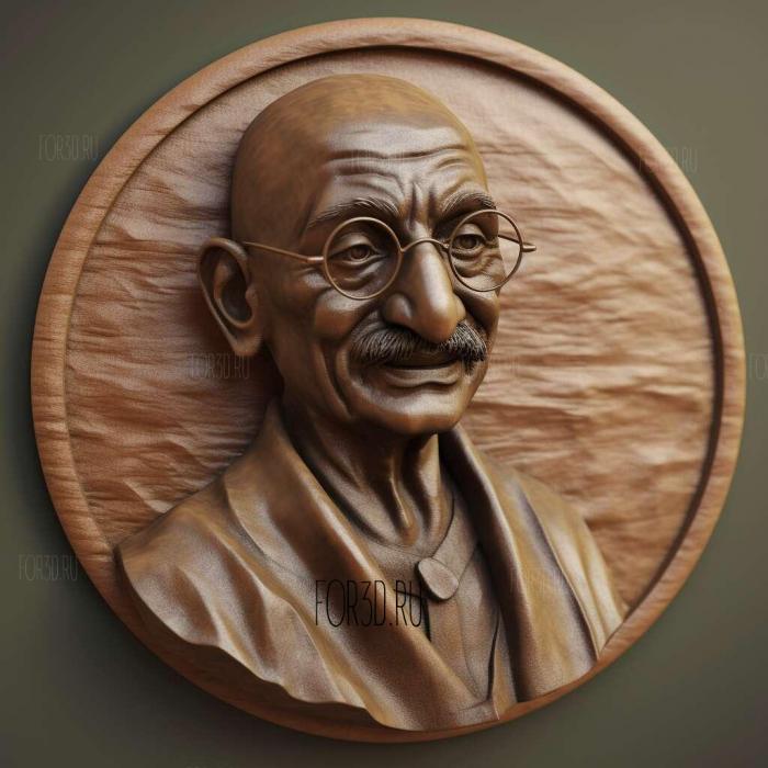 Mohandas Gandhi father of modern India 1 stl model for CNC