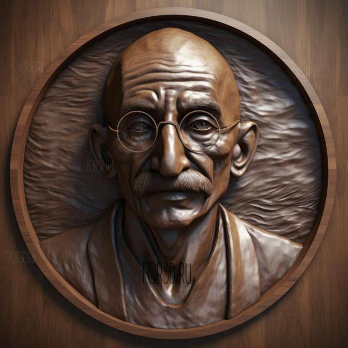 Mohandas Gandhi father of modern India 2 stl model for CNC