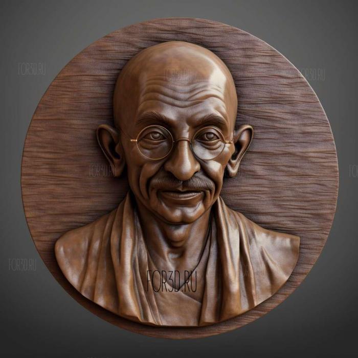 Mohandas Gandhi father of modern India 3 stl model for CNC